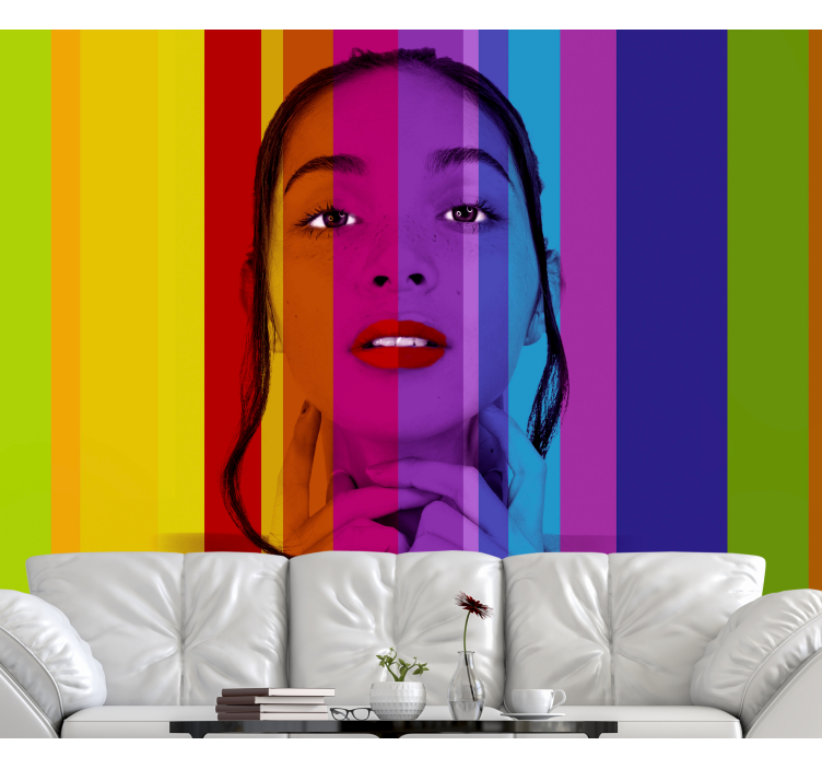 Art wall mural colorful portrait - TenStickers
