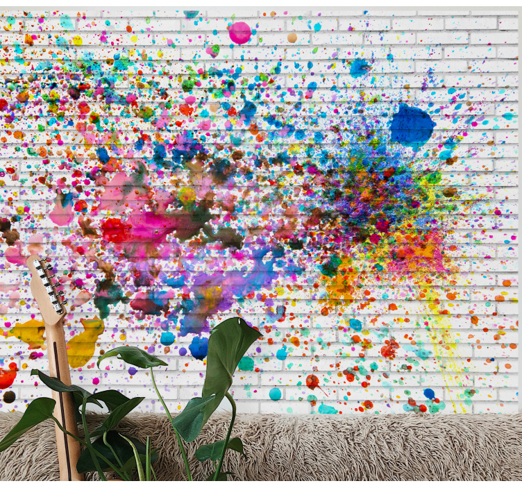 Art wall mural colorful splatter burst - TenStickers