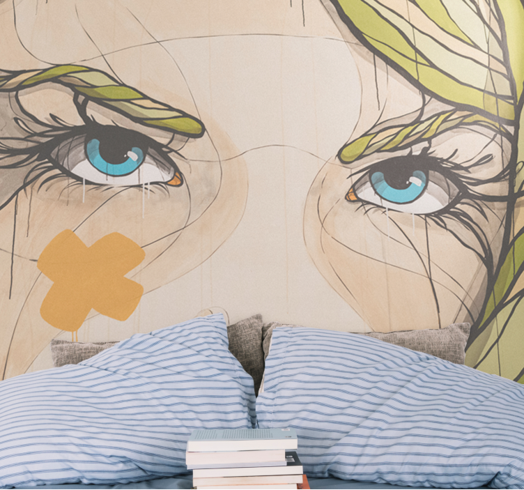 Art wall mural eyes full of emotion - TenStickers