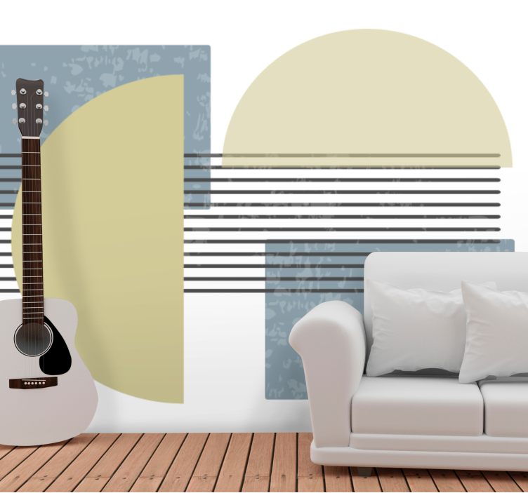 Art wall mural geometric shapes design - TenStickers