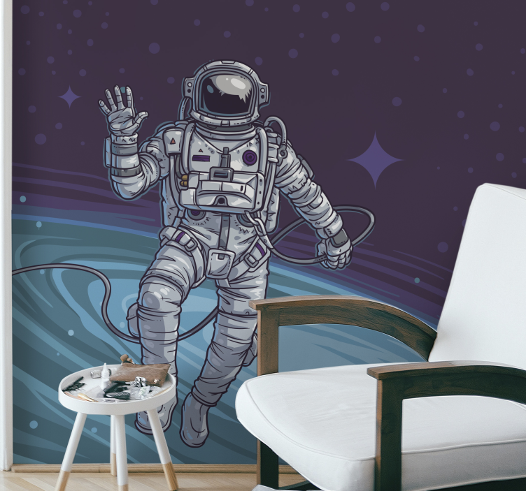 Astronaut Floating Away space wall mural - TenStickers