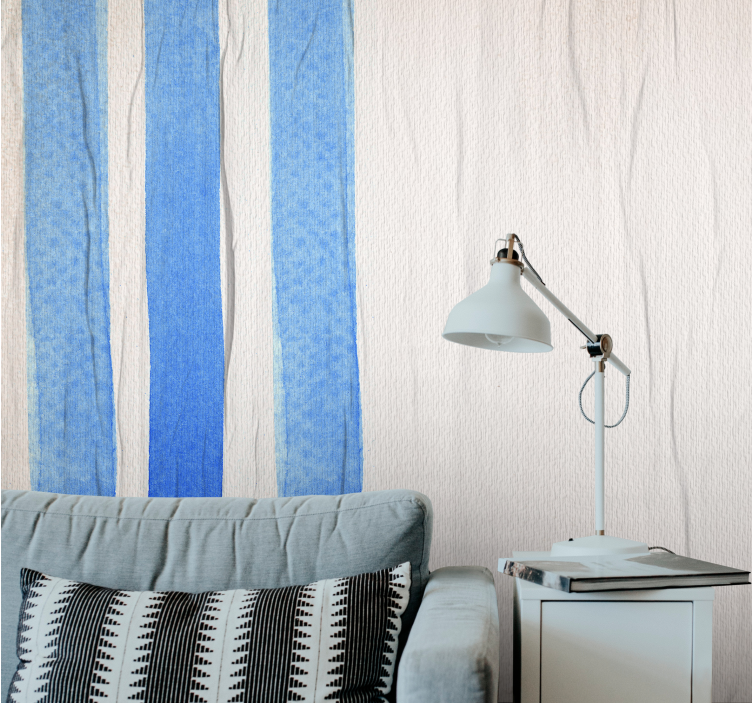 Blue stripe pattern texture wall mural - TenStickers