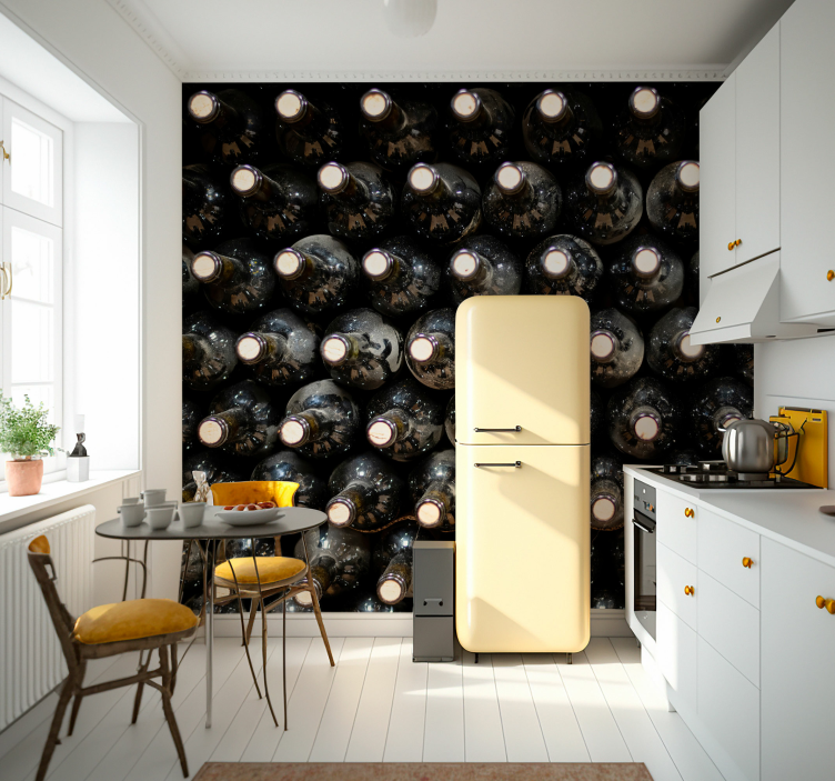 Botellas en una bodega vintage wall mural - TenStickers