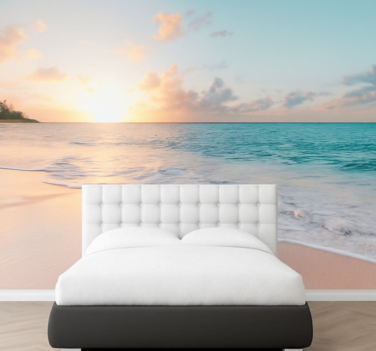 Calmed sunset design under the sea wall mural - TenStickers