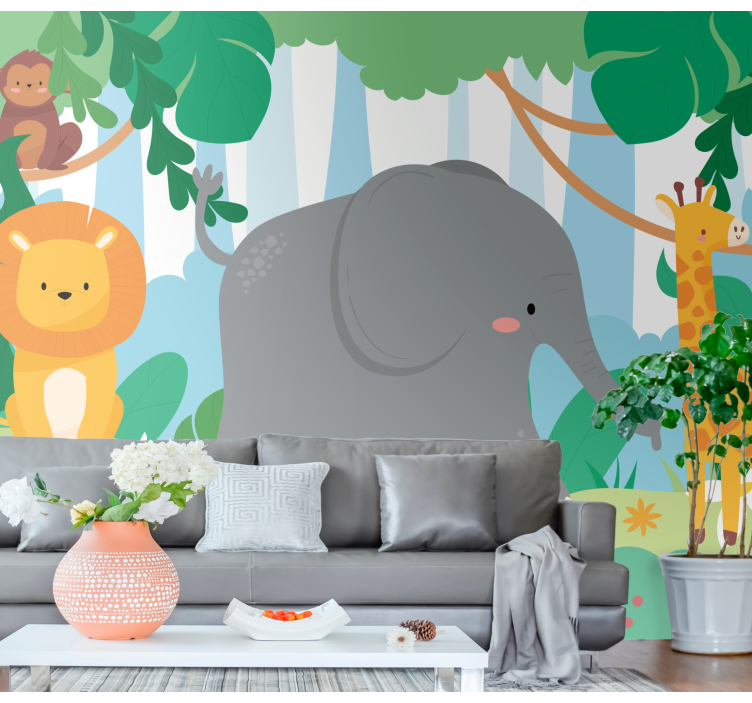 Cartoon animals  forest wall mural - TenStickers