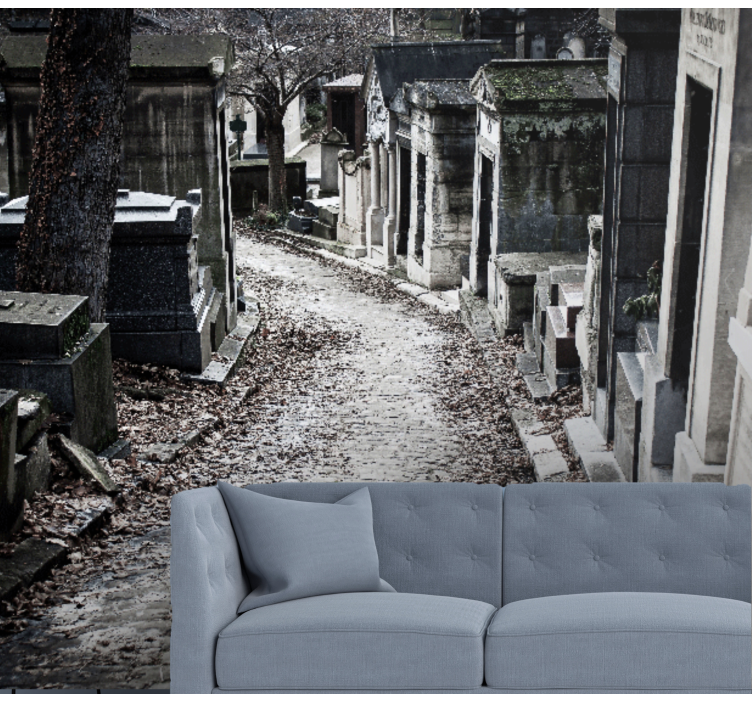 Cemetery Pathway Scene city wall mural - TenStickers