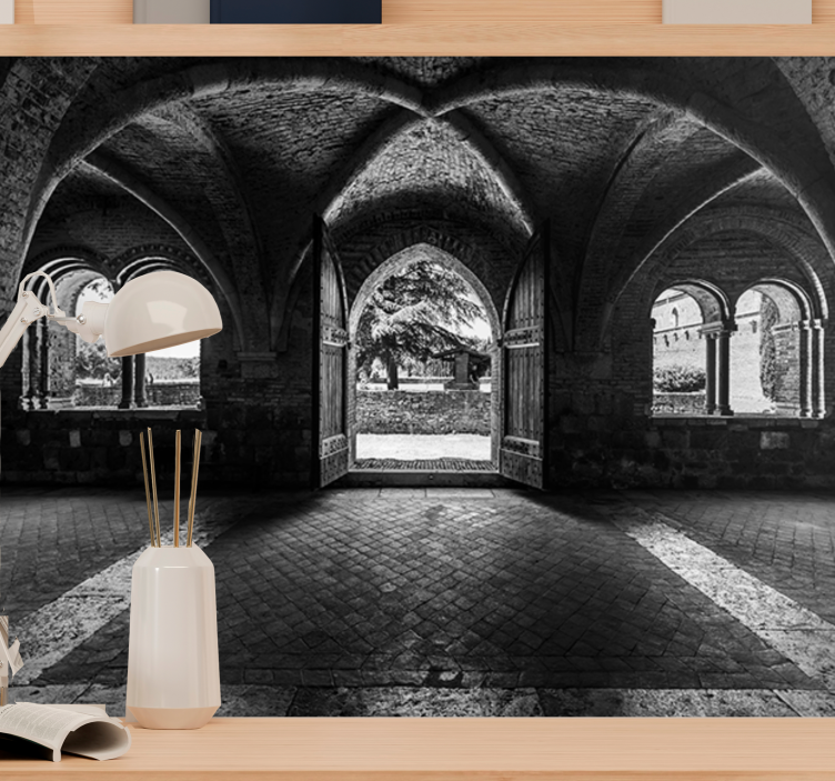 City wall mural historic archway view - TenStickers
