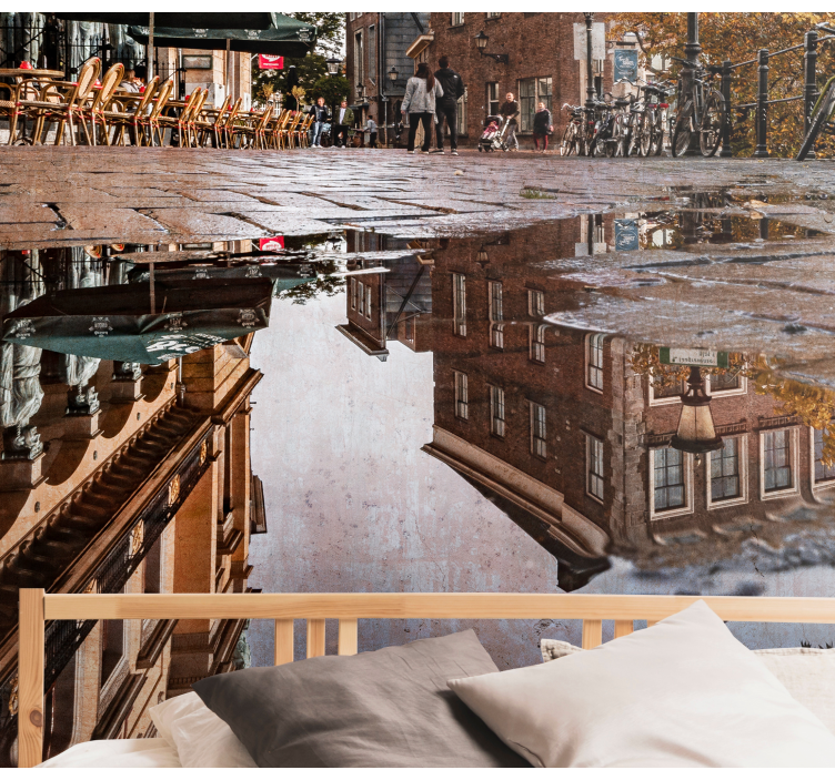 City wall mural reflections in the city - TenStickers