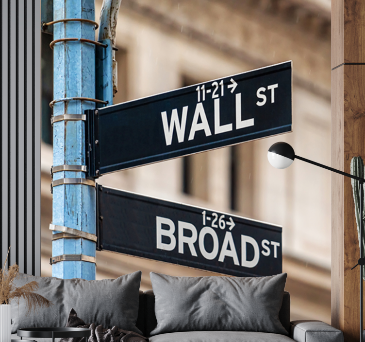 City wall mural wall street sign - TenStickers