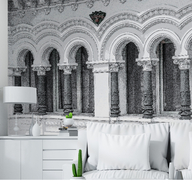 Classic art wall mural architectural arch details - TenStickers