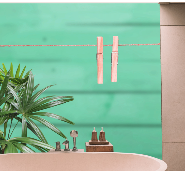 Clothespins on Line texture wall mural - TenStickers