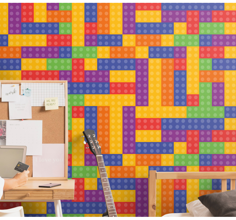 Colorful Block Pattern texture wall mural - TenStickers