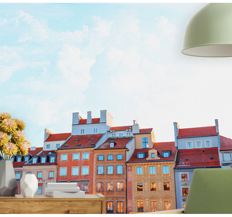 Colorful Cityscape city wall mural - TenStickers