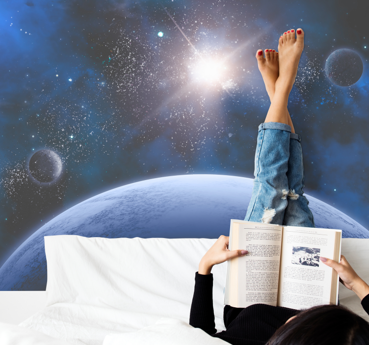 Cosmic Reading Experience space wall mural - TenStickers