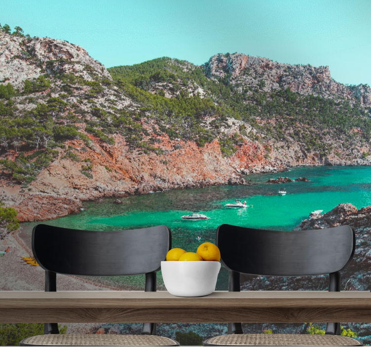 Cove seaside view landscape wall mural - TenStickers