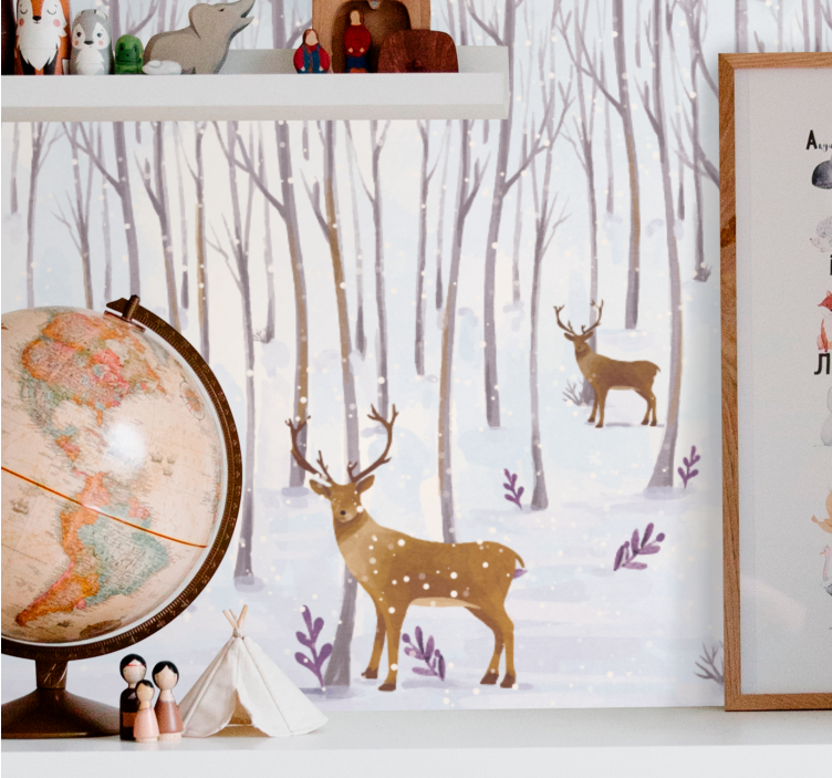 Deer in Forest animals wall mural - TenStickers