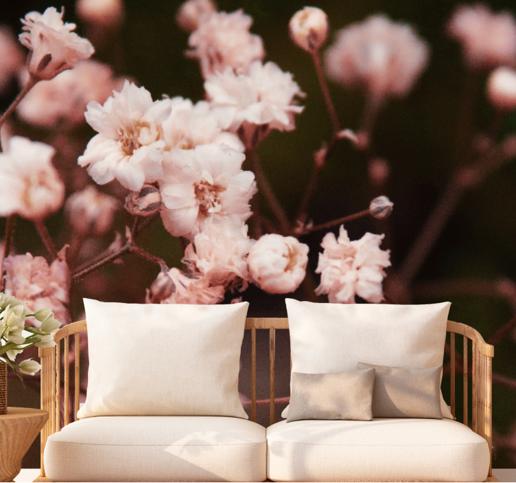 Delicate blooming flowers flower wall mural - TenStickers