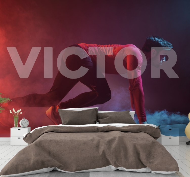 Dynamic Runner Silhouette people wall mural - TenStickers