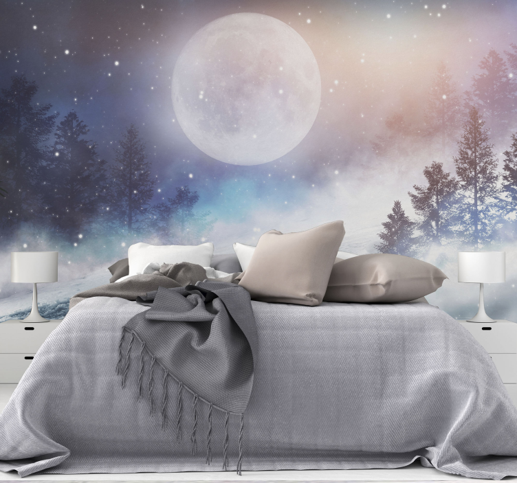 Fantasy forest with full moon Kids wall Murals - TenStickers