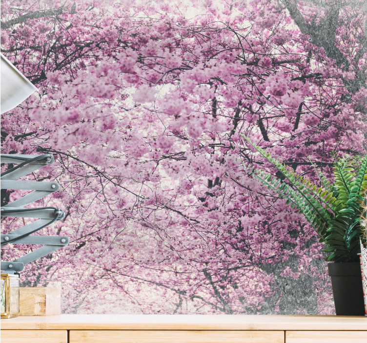 Flower wall mural cherry blossom grove - TenStickers
