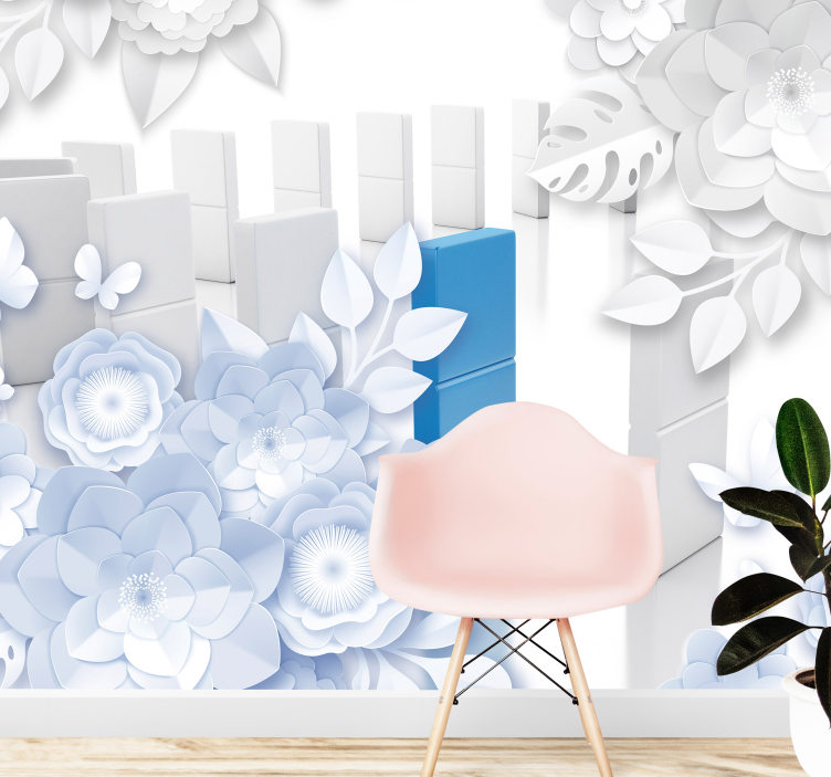 Flower wall mural elegant blossom arrangement - TenStickers