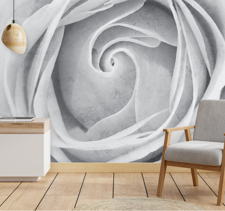 Flower wall mural elegant rose spiral - TenStickers