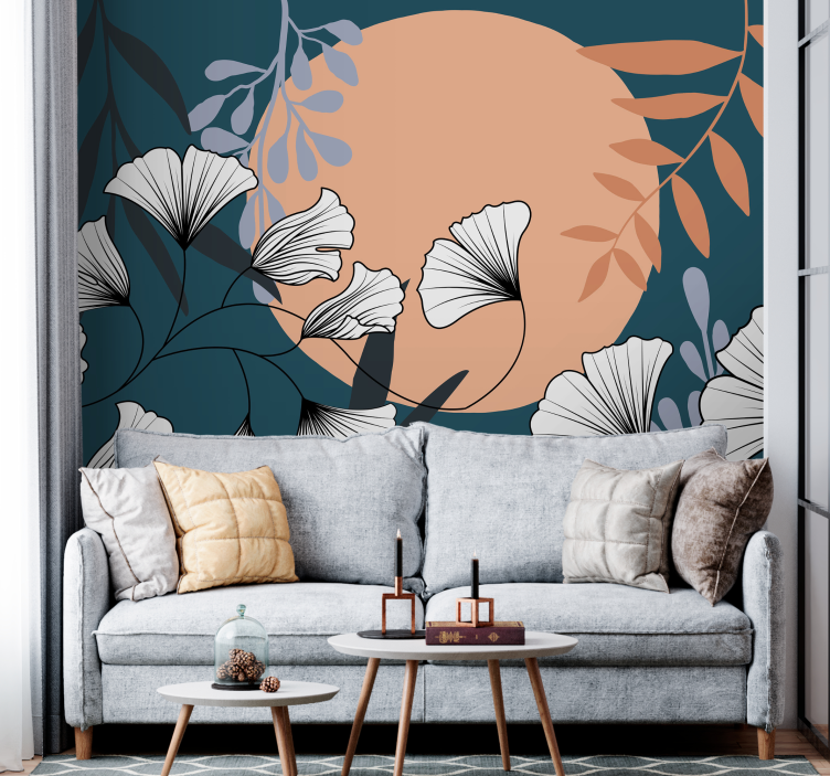 Flower wall mural floral botanical design - TenStickers