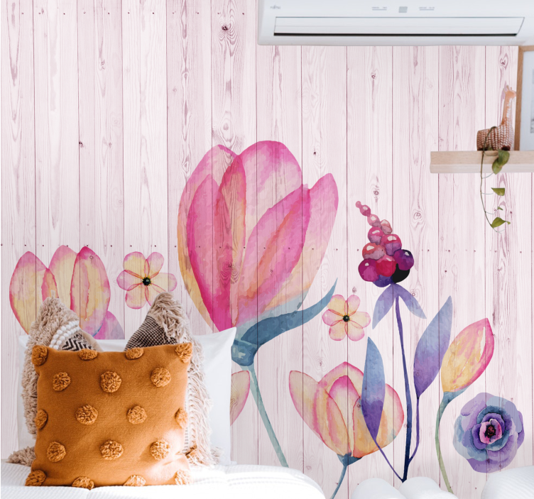 Flower wall mural graceful floral arrangement - TenStickers