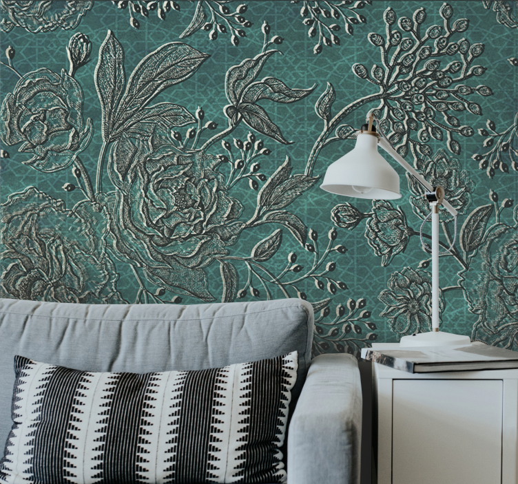 Flower wall mural intricate floral design - TenStickers