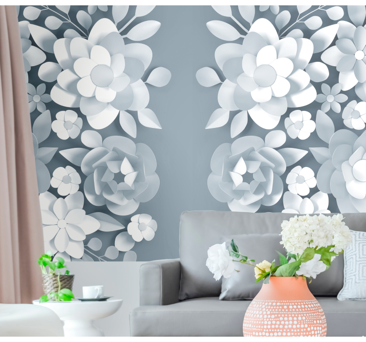 Flower wall mural with elegant botanical designs - TenStickers