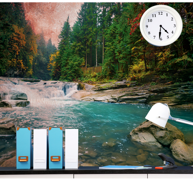 Flowing Mountain Stream wall mural nature - TenStickers