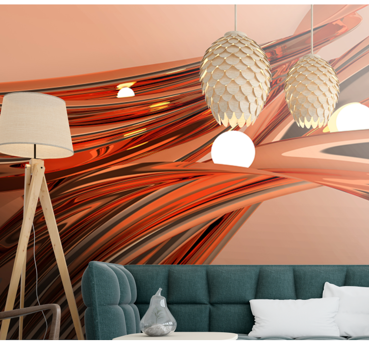 Flowing Organic Curves abstract wall mural - TenStickers
