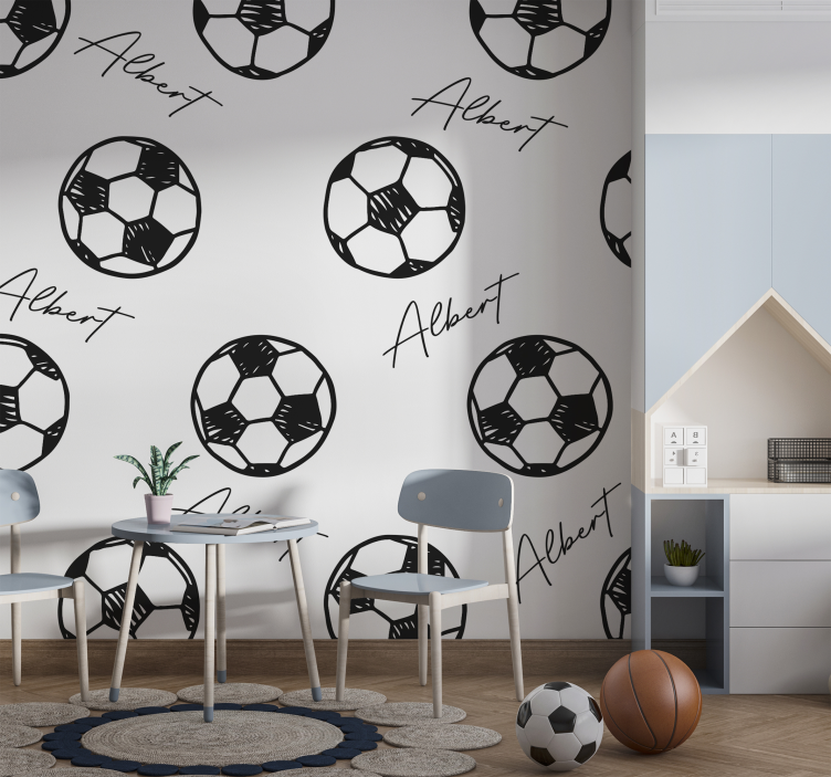 football with name Kids wall murals - TenStickers