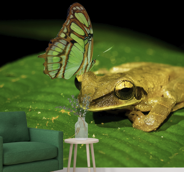 Frog And Butterfly animals wall mural - TenStickers