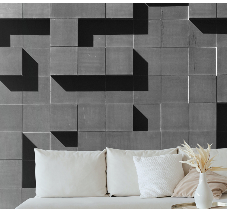 Geometric Shadow Play texture wall mural - TenStickers