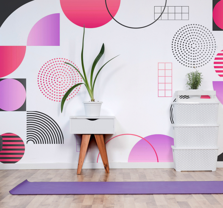 Geometric Shapes Design abstract wall mural - TenStickers