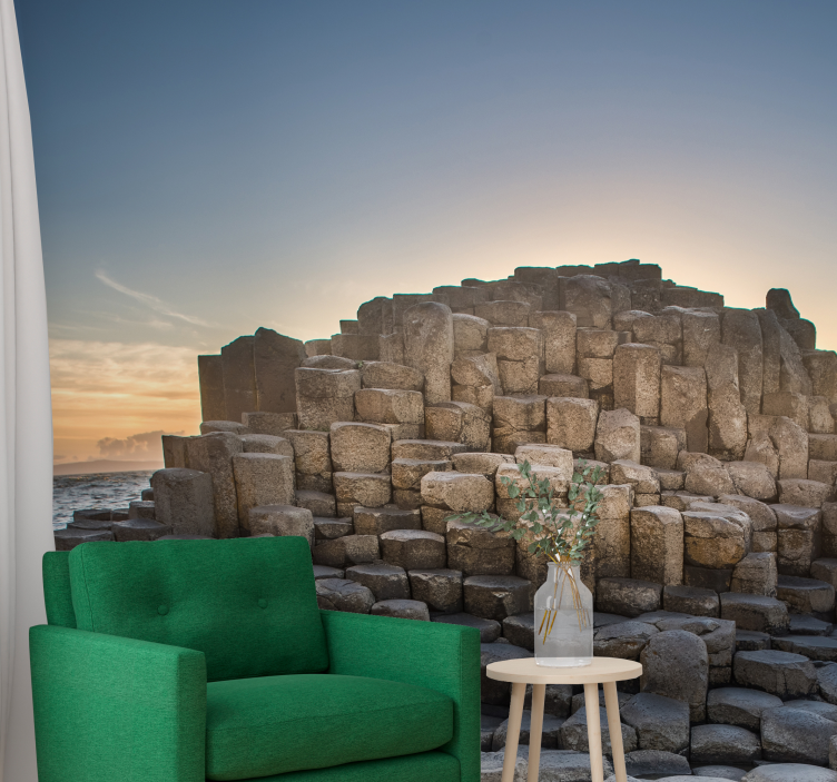 Giant's Causeway Sunset landscape wall mural - TenStickers