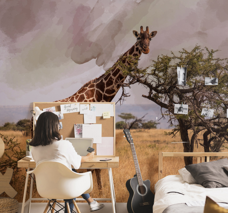 Giraffe in Nature animals wall mural - TenStickers