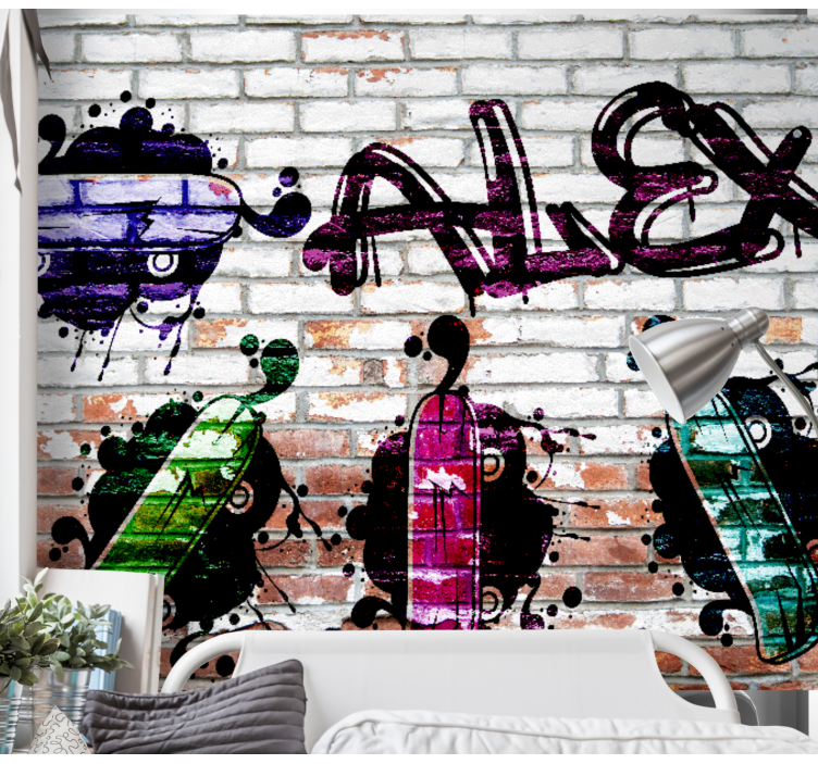 Graffiti wall mural colorful skateboards design - TenStickers