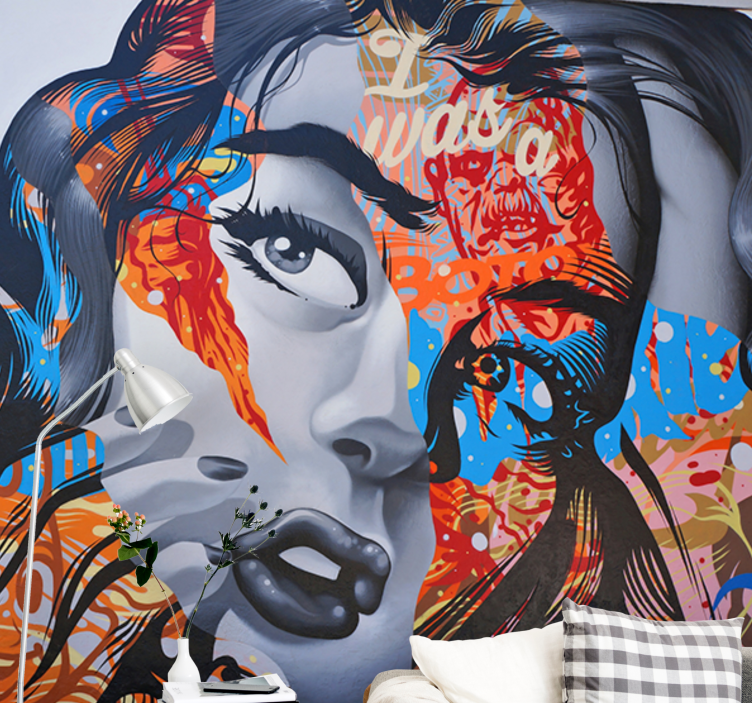 Graffiti wall mural urban portrait artwork - TenStickers