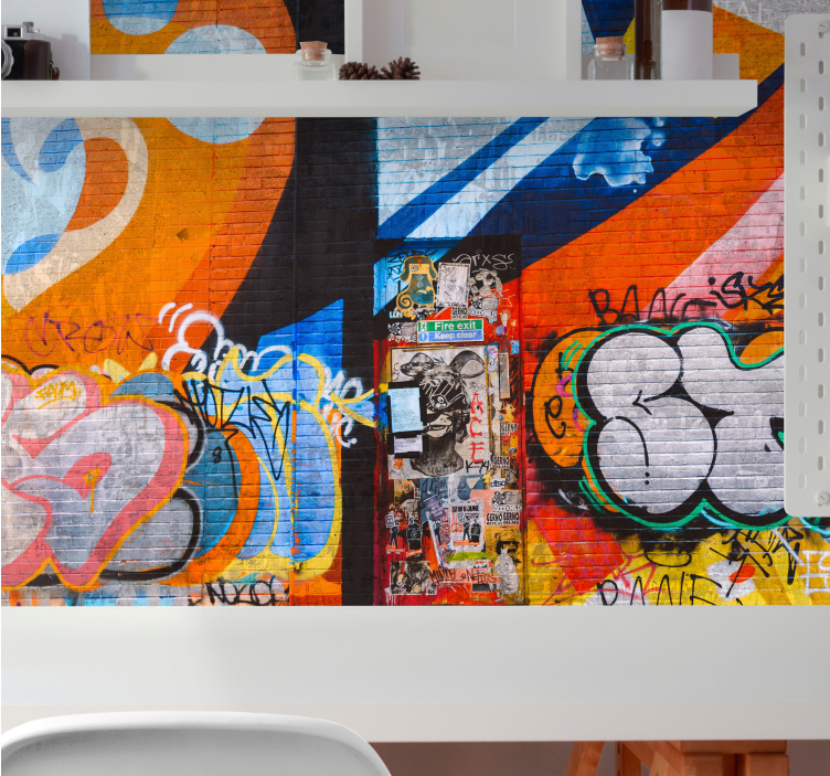 Graffiti wall mural vibrant urban tags - TenStickers