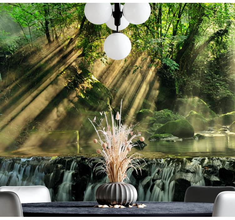 Heavenly nature Waterfall Wall Mural - TenStickers