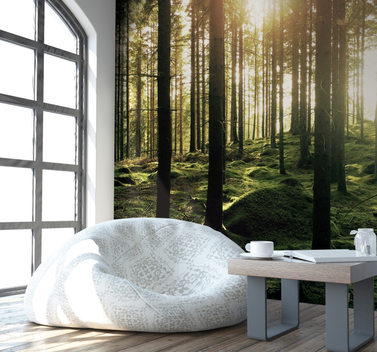 Hideout in the forest living room wallpaper - TenStickers