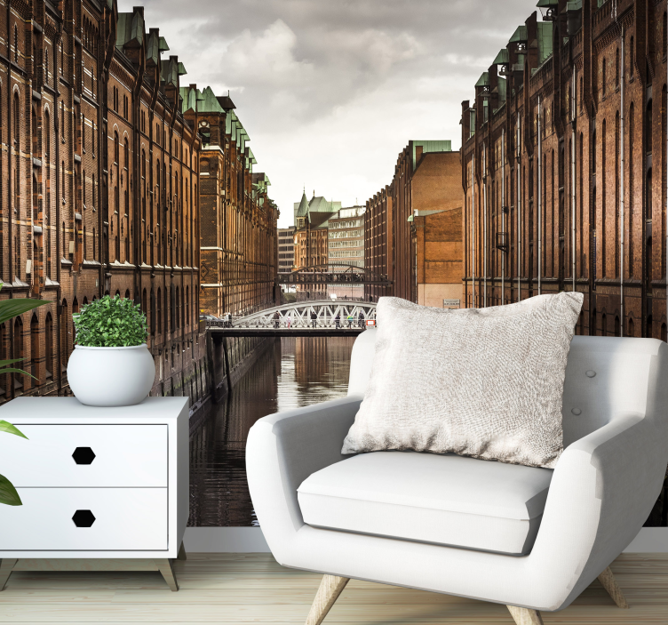 Historic Canal View berlin wall mural - TenStickers