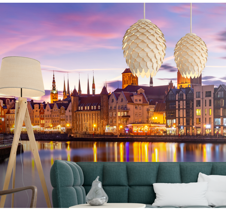 Historic Riverfront Architecture city wall mural - TenStickers