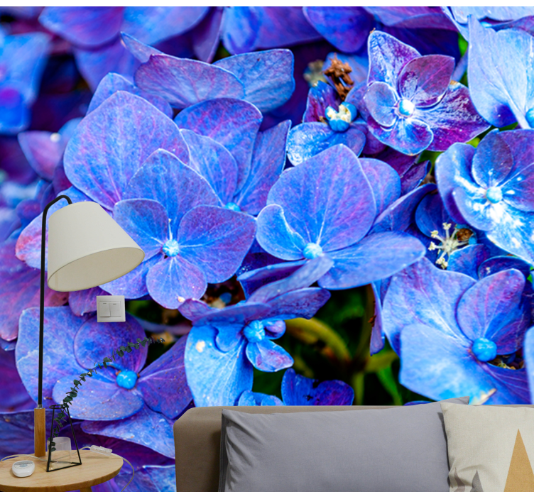Hydrangea flowers wall mural - TenStickers