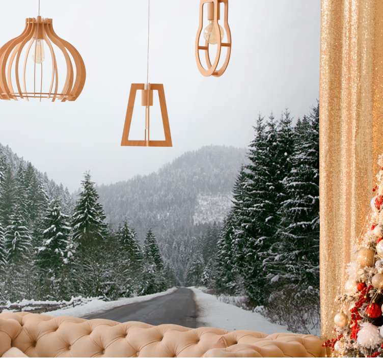 Icy mountain scenery wall mural mountain - TenStickers