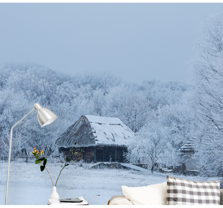 Winter Wonderland with Snow landscape wall mural - TenStickers