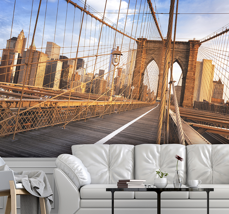 Inside Brooklyn Bridge New York wall mural - TenStickers