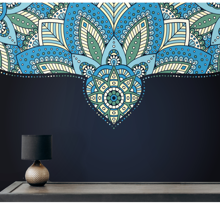 Intricate Leaf Pattern mandala wall mural - TenStickers
